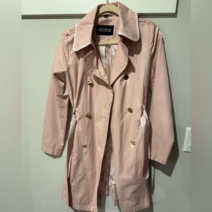 Pink guess trench coat S